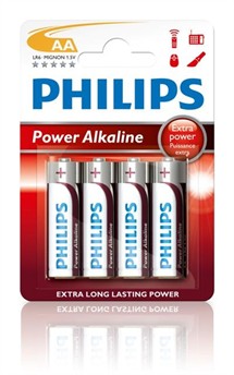 LR6 / AA Philips Power Alkaline 1,5V (pk. á 4 stk)